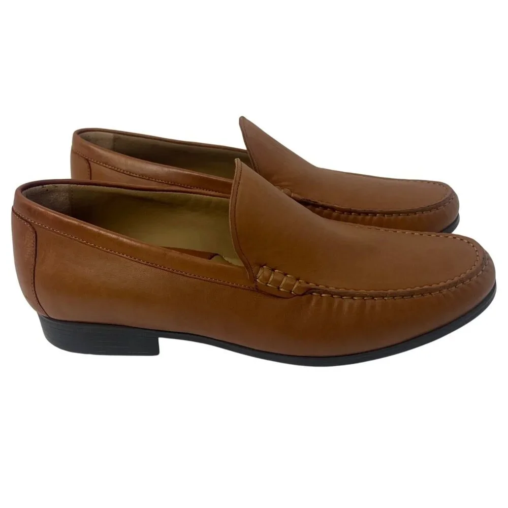 Johnston & Murphy Cresswell Venetian‎ Mens Leather Loafers 10.5M Cognac Slip-On
